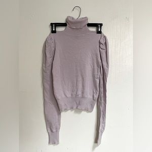 pale purple ruched-shoulder turtleneck